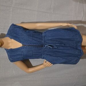 Spoon Jeans Sleeveless Denim Dress with Front Zipper